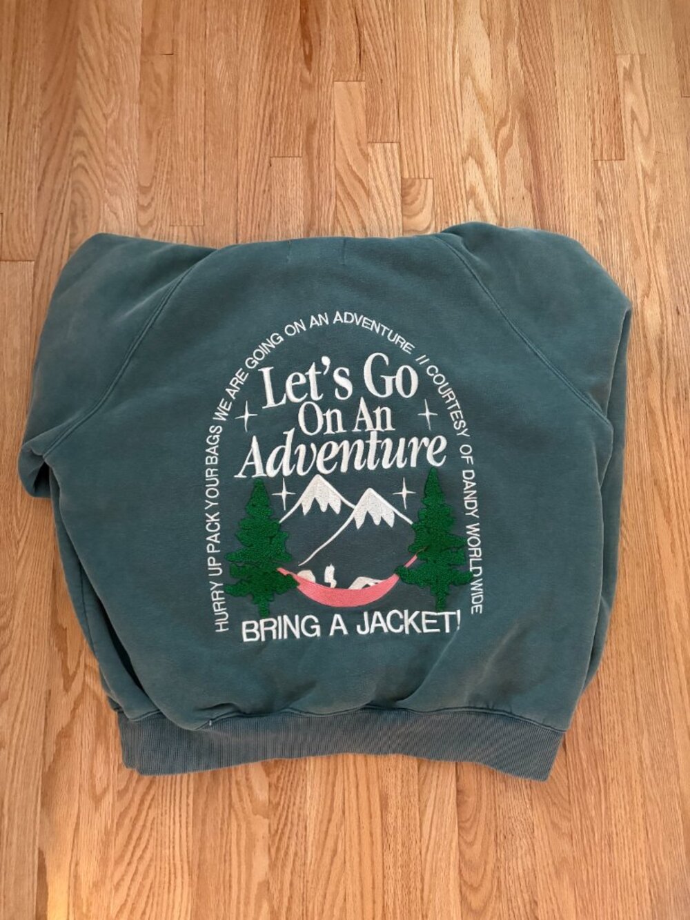 "Let's Go On An Adventure" Oversized Lux Hoodie in Pine Green